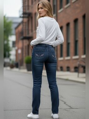 Buffalo by David Bitton Jeans Cross Wings Goth Grunge Punk Rock Women Streetwear